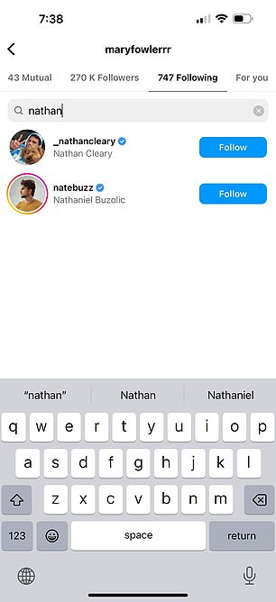 Мэри и Нэйтан в настоящее время подписаны друг на друга в Instagram.