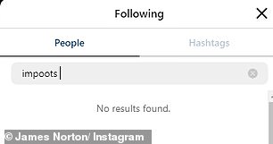 Джеймс не подписан на Имоджин в Instagram