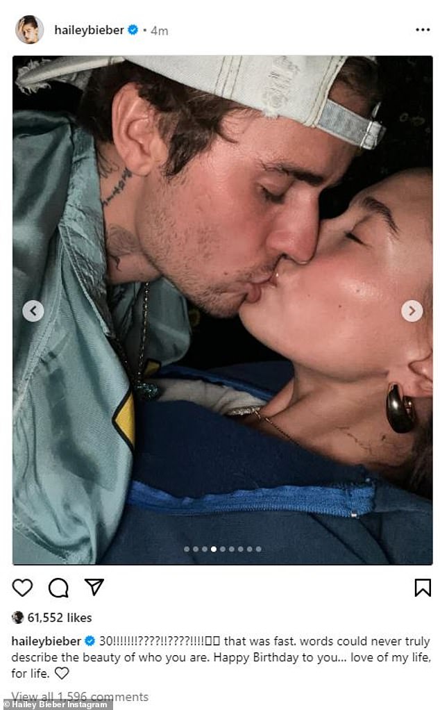 1 марта Хейли поделилась в Instagram любовной памятью в честь 30-летия своего мужа.