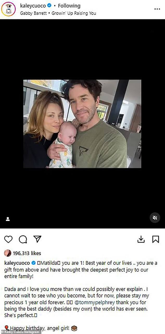 Кейли Куоко отправилась в Instagram, чтобы отпраздновать первый день рождения своей дочери Матильды милым постом в субботу.