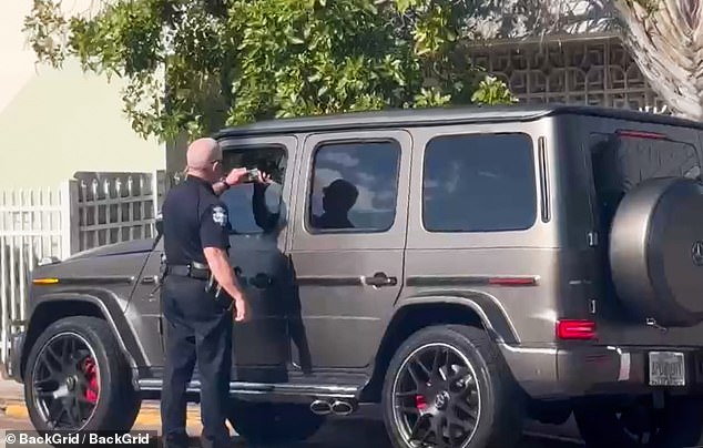 Супермодель поговорила с полицией во время остановки движения
