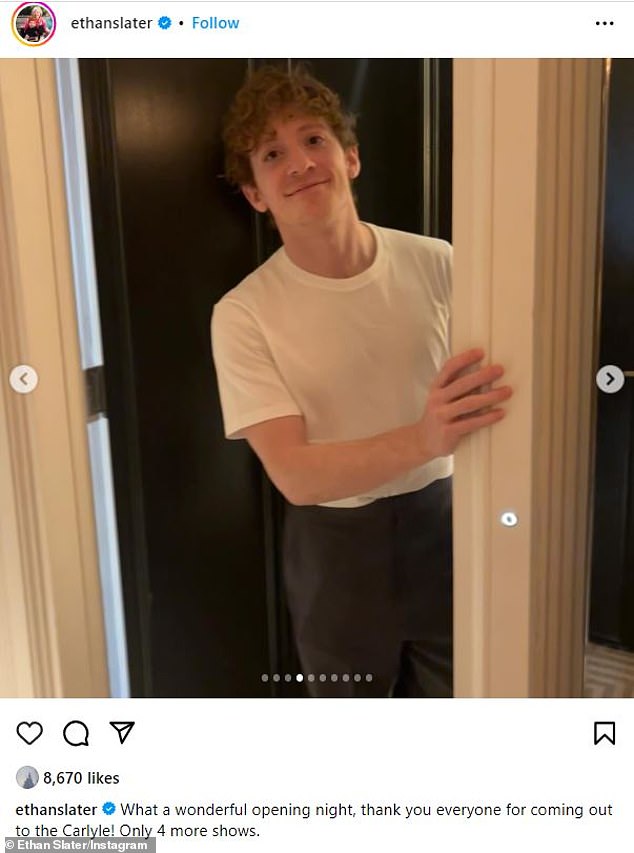 Слейтер назвал это «прекрасной премьерой» в Instagram, и в эту субботу у него будет еще четыре выступления в элитном кабаре, стоимость которого составляет 100–190 долларов с человека.