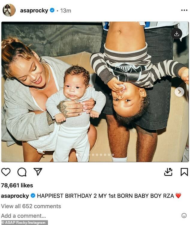 Сыну Рианны и ASAP Rocky RZA в понедельник исполнилось два года, и рэпер, выросший в Гарлеме, использовал Instagram, чтобы отметить это событие очаровательными, никогда ранее не публиковавшимися снимками.