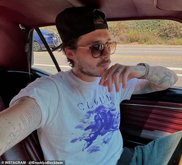 Начинающий шеф-повар Бруклин Бекхэм, 25 лет, рассказал о своем последнем карьерном шаге (на фото он в футболке «Cloud 23» — название его будущего бренда)