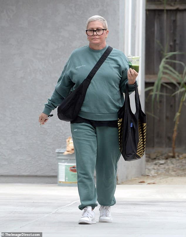 Николь Эггерт угостилась зеленым соком, выходя из Лос-Анджелеса во вторник.