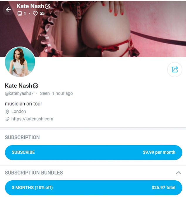Кейт рассказала, что создала учетную запись OnlyFans после того, как прогулялась по гримерке своего тура в колготках в сетку и поняла, что может зарабатывать на этом деньги.