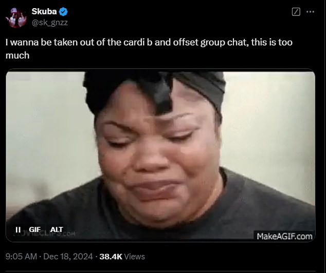 Поклонник с юмором отреагировал на драму на канале X, опубликовав в Твиттере гифку актрисы Мо'Ник из сцены из сериала «Сокровище».