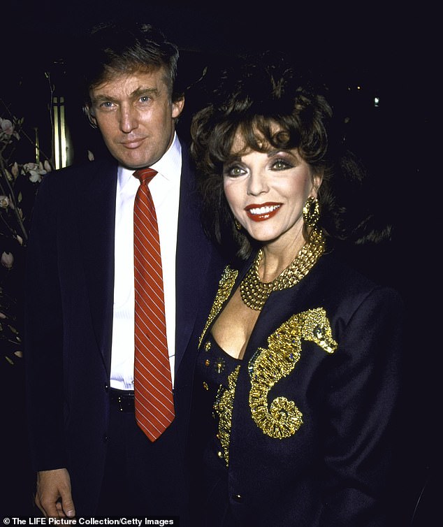 Коллинз ранее рассказала, как Трамп (на фото вместе в 1989 году) был «вдохновением» для ее культового персонажа Алексис Кэррингтон из популярного сериала «Династия».