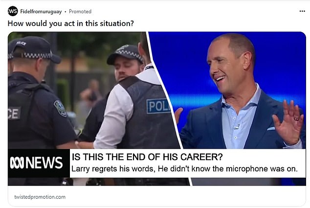 Изображение победителя Gold Logie было замечено в пятницу и использовалось в нескольких фейковых новостях, которые появлялись в качестве спонсируемых постов на Reddit.