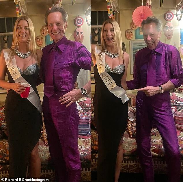 Ричард Э. Грант выкапывает на чердаке свой фиолетовый костюм Spice World, чтобы отпраздновать 36-летие своей дочери – через 28 лет после того, как он впервые надел его в культовом фильме.