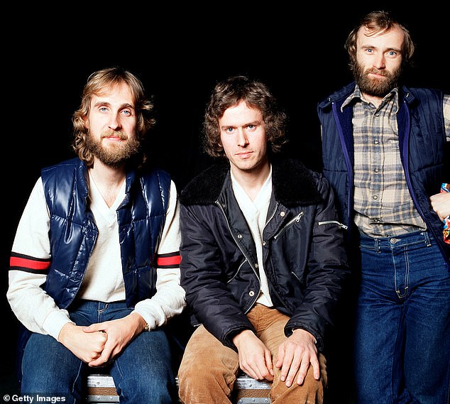 Коллинз присоединился к группе Genesis в 1970 году в возрасте 19 лет, заменив Джона Мэйхью на барабанах, и стал вокалистом в 1975 году, после ухода из группы Питера Гэбриэла. Сфотографирован с Майком Резерфордом и Тони Бансом в 1978 году