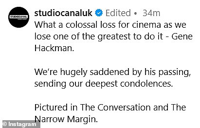 На странице StudioCanal UK в Instagram появились снимки Джина в фильмах 