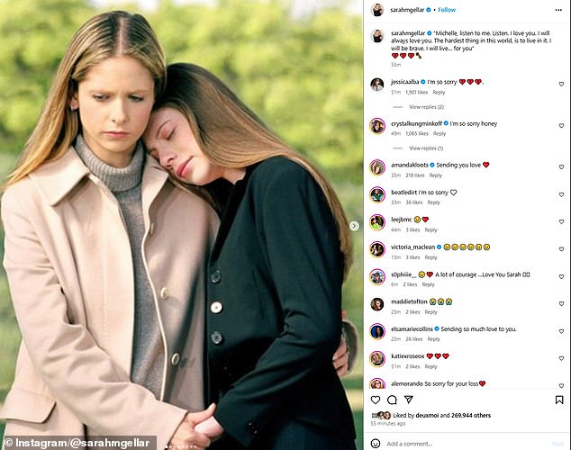 В четверг утром актриса-ветеран написала в Instagram, на следующий день после того, как стало известно, что Мишель Трахтенберг скончалась после тяжелой операции по пересадке печени.
